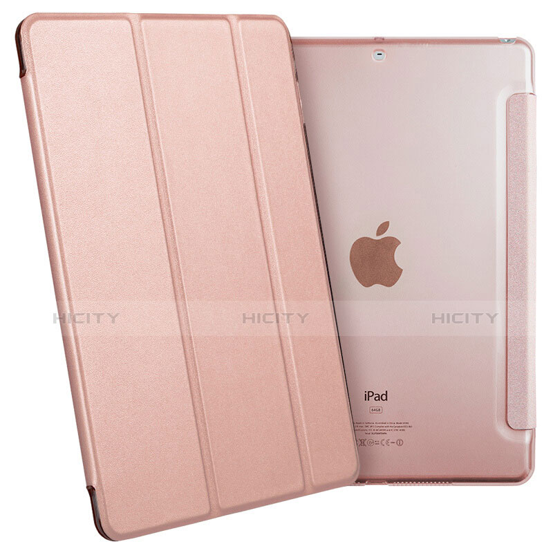 Cover Portafoglio In Pelle con Supporto per Apple New iPad 9.7 (2017) Oro Rosa