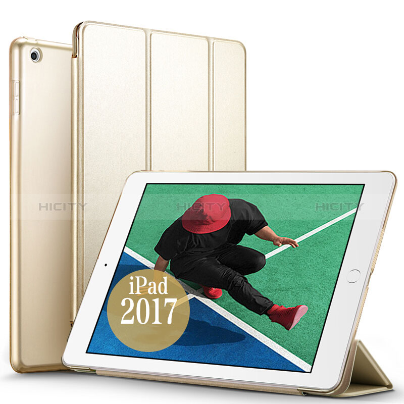 Cover Portafoglio In Pelle con Supporto per Apple New iPad 9.7 (2018) Oro