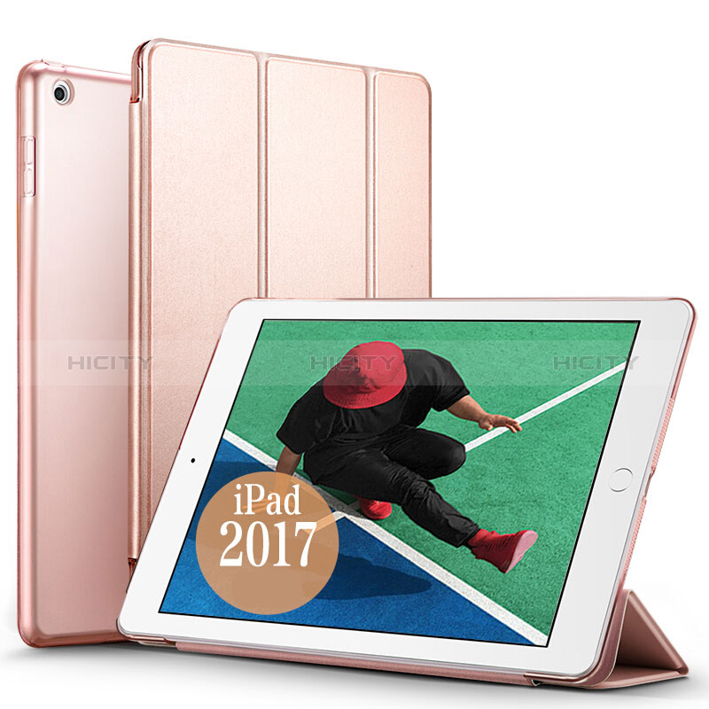 Cover Portafoglio In Pelle con Supporto per Apple New iPad 9.7 (2018) Oro Rosa