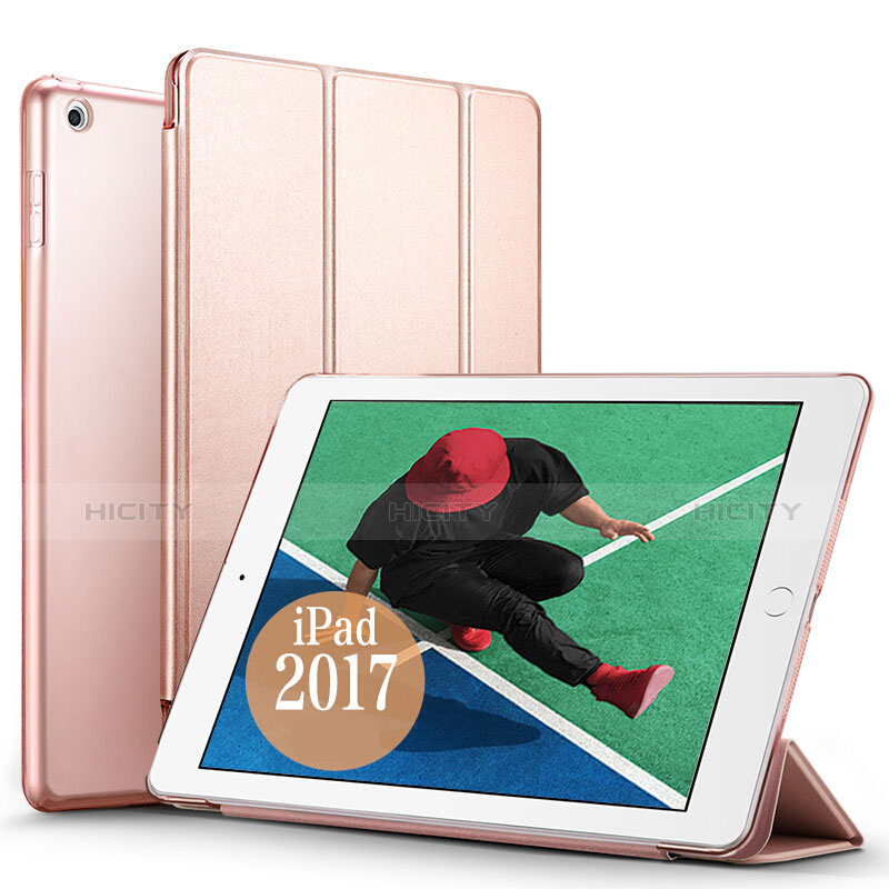 Cover Portafoglio In Pelle con Supporto per Apple New iPad Pro 9.7 (2017) Oro Rosa