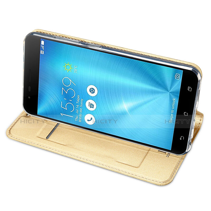 Cover Portafoglio In Pelle con Supporto per Asus Zenfone 3 Zoom Oro