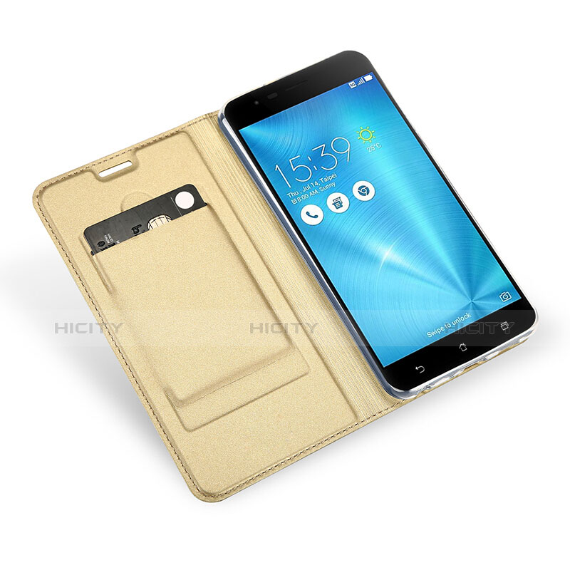 Cover Portafoglio In Pelle con Supporto per Asus Zenfone 3 Zoom Oro