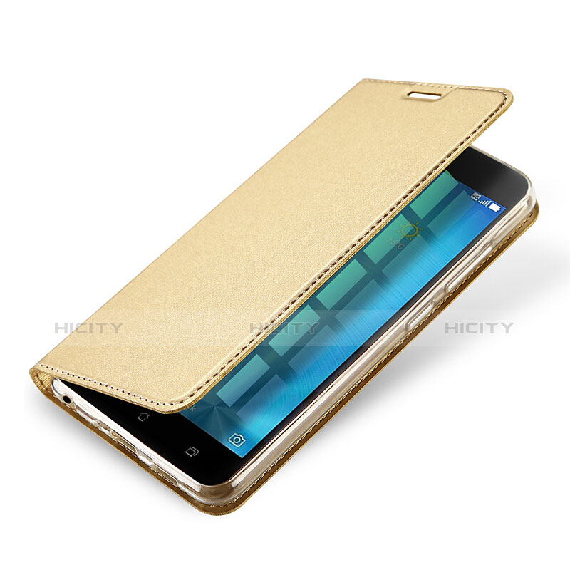 Cover Portafoglio In Pelle con Supporto per Asus Zenfone 3 Zoom Oro