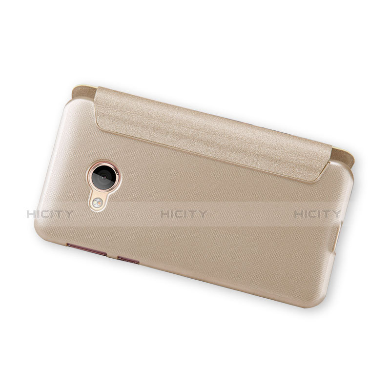 Cover Portafoglio In Pelle con Supporto per HTC U Play Oro