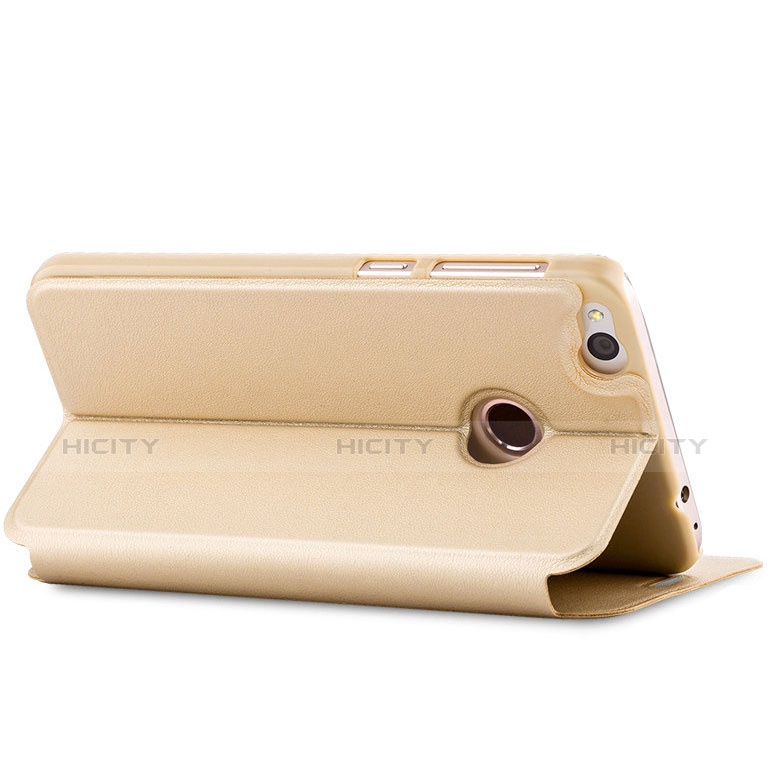 Cover Portafoglio In Pelle con Supporto per Huawei GR3 (2017) Oro