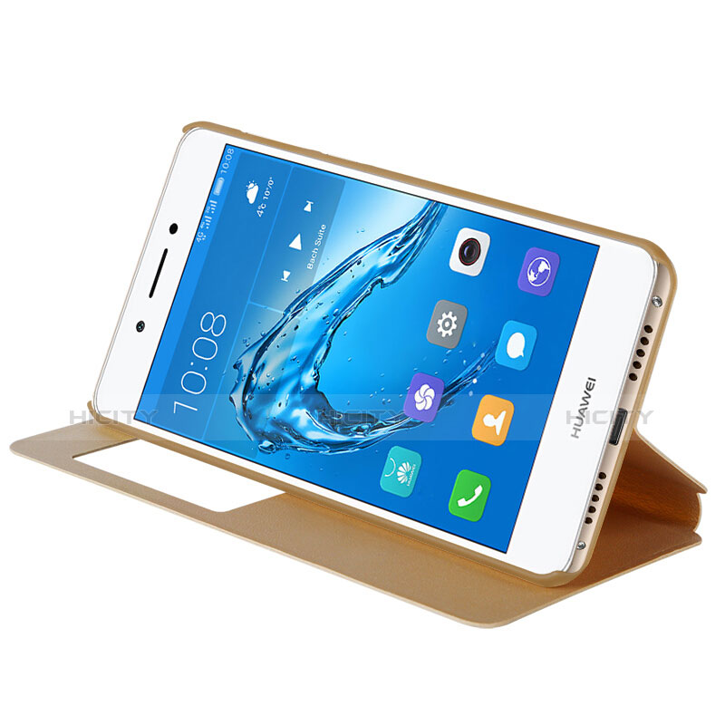 Cover Portafoglio In Pelle con Supporto per Huawei Honor 6C Pro Oro