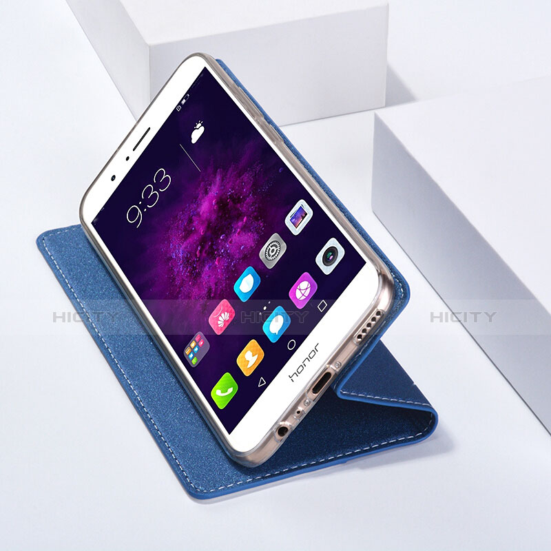 Cover Portafoglio In Pelle con Supporto per Huawei Honor 8 Pro Blu
