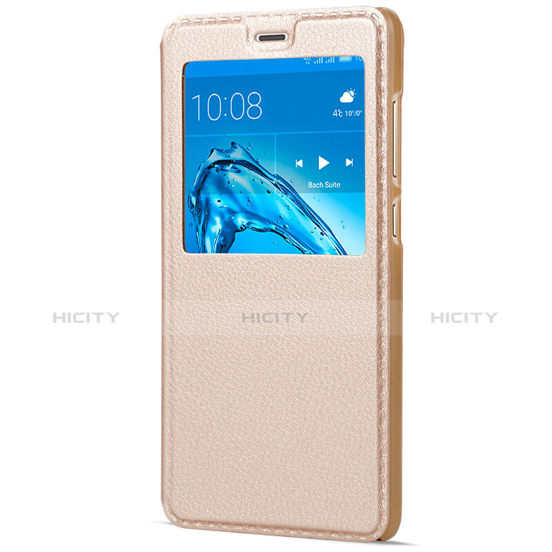 Cover Portafoglio In Pelle con Supporto per Huawei Honor V9 Play Oro