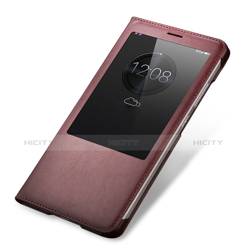 Cover Portafoglio In Pelle con Supporto per Huawei Mate 7 Marrone