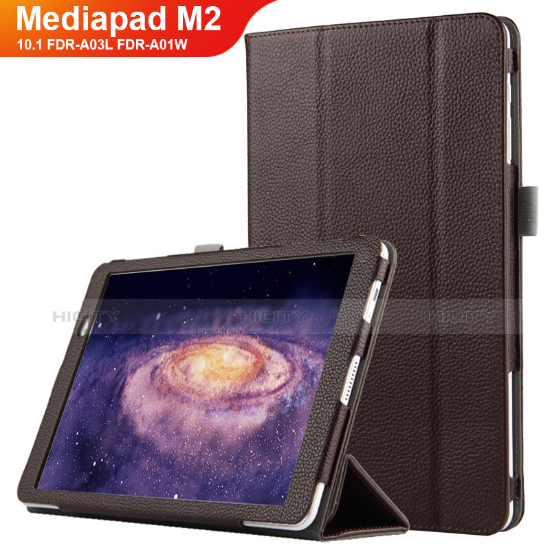 Cover Portafoglio In Pelle con Supporto per Huawei MediaPad M2 10.1 FDR-A03L FDR-A01W Marrone
