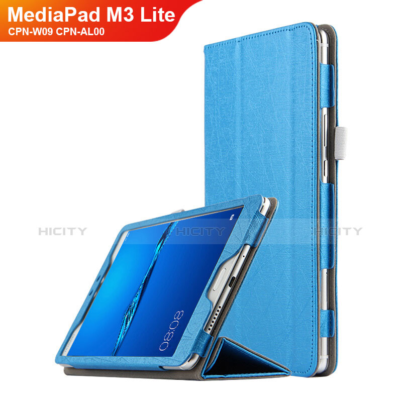 Cover Portafoglio In Pelle con Supporto per Huawei MediaPad M3 Lite 8.0 CPN-W09 CPN-AL00 Cielo Blu