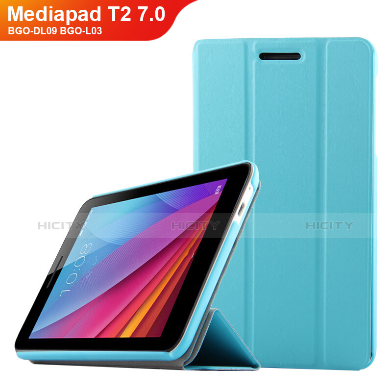 Cover Portafoglio In Pelle con Supporto per Huawei Mediapad T1 7.0 T1-701 T1-701U Cielo Blu