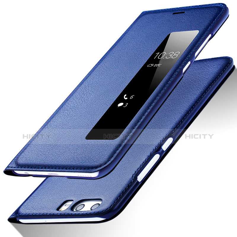 Cover Portafoglio In Pelle con Supporto per Huawei P10 Blu