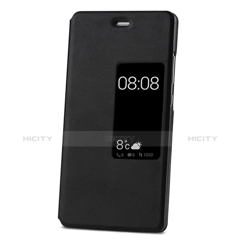 Cover Portafoglio In Pelle con Supporto per Huawei P9 Nero