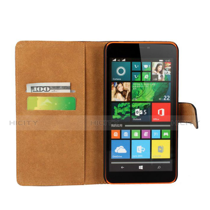 Cover Portafoglio In Pelle con Supporto per Microsoft Lumia 640 XL Lte Marrone