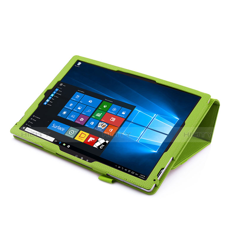 Cover Portafoglio In Pelle con Supporto per Microsoft Surface Pro 3 Verde