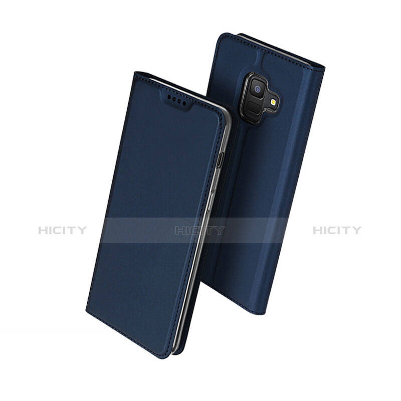 Cover Portafoglio In Pelle con Supporto per Samsung Galaxy A6 (2018) Dual SIM Blu