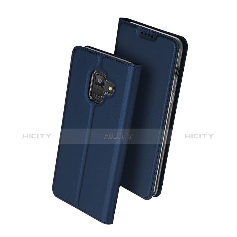 Cover Portafoglio In Pelle con Supporto per Samsung Galaxy A6 (2018) Dual SIM Blu