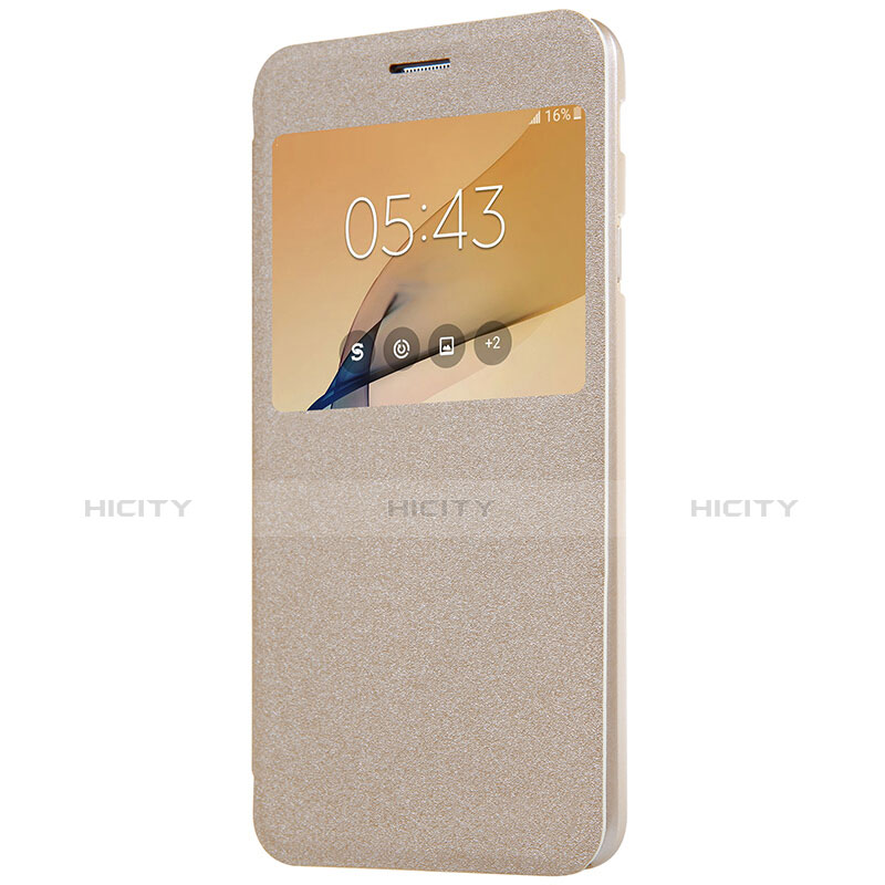 Cover Portafoglio In Pelle con Supporto per Samsung Galaxy J5 Prime G570F Oro