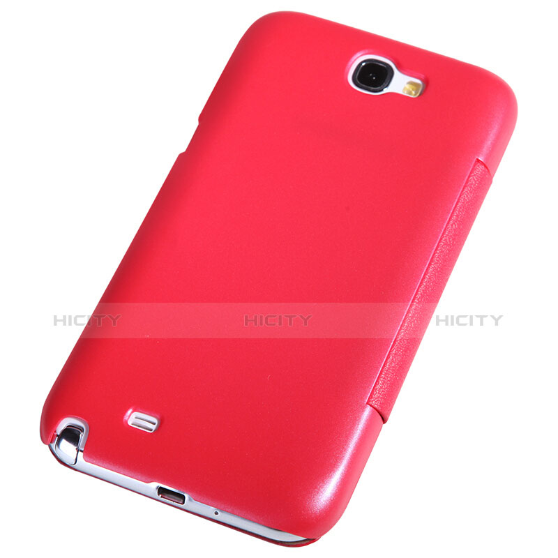 Cover Portafoglio In Pelle con Supporto per Samsung Galaxy Note 2 N7100 N7105 Rosso