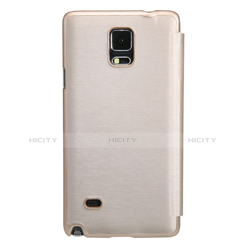 Cover Portafoglio In Pelle con Supporto per Samsung Galaxy Note 4 Duos N9100 Dual SIM Oro