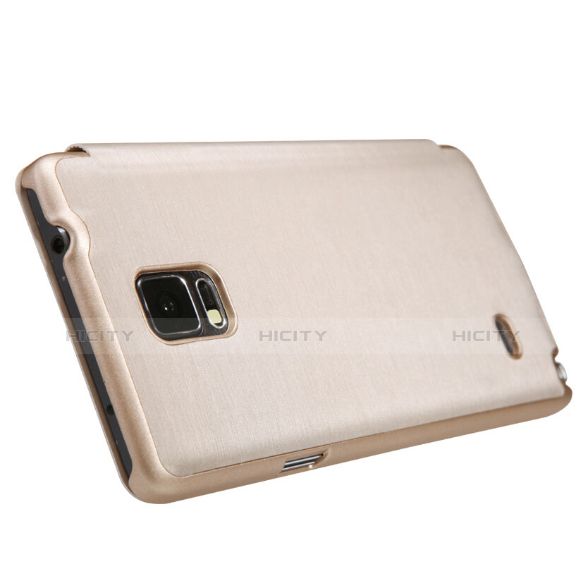 Cover Portafoglio In Pelle con Supporto per Samsung Galaxy Note 4 Duos N9100 Dual SIM Oro