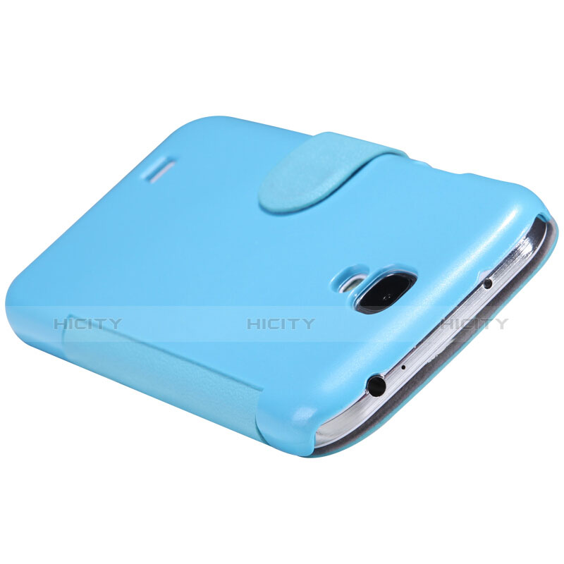 Cover Portafoglio In Pelle con Supporto per Samsung Galaxy S4 i9500 i9505 Blu