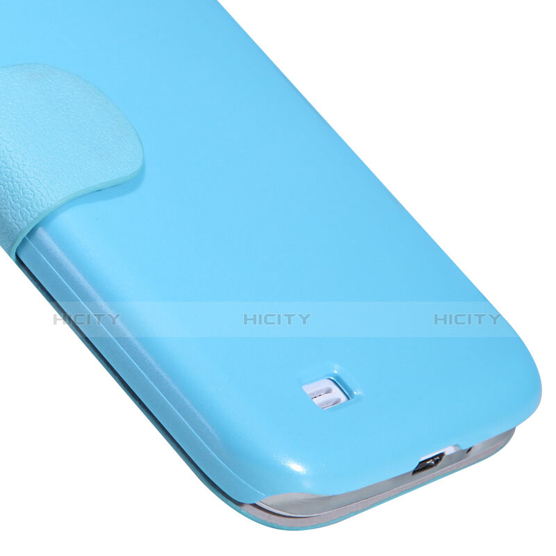 Cover Portafoglio In Pelle con Supporto per Samsung Galaxy S4 IV Advance i9500 Blu