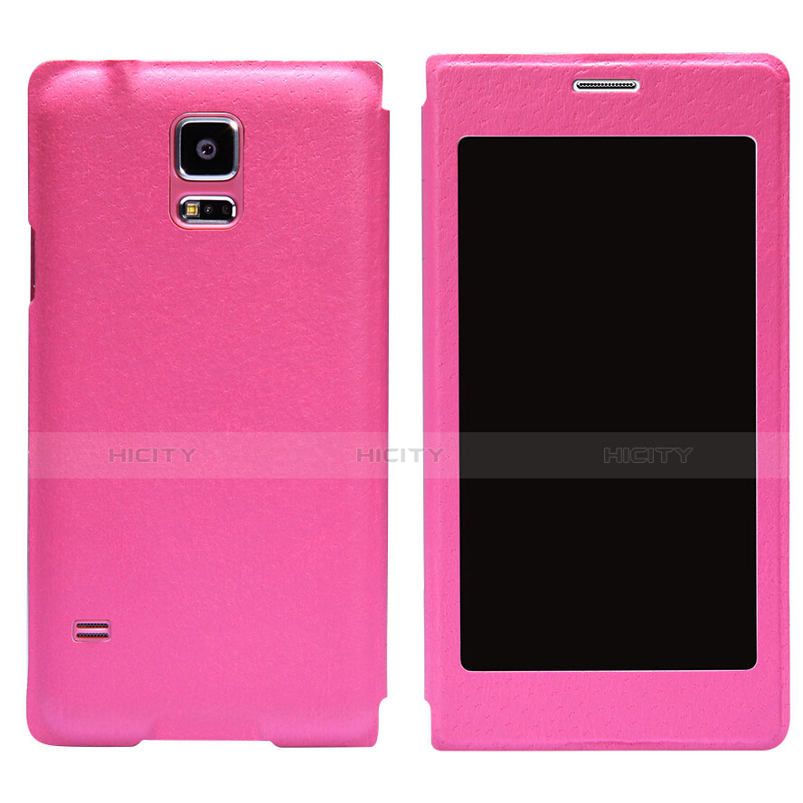 Cover Portafoglio In Pelle con Supporto per Samsung Galaxy S5 Duos Plus Rosa Caldo