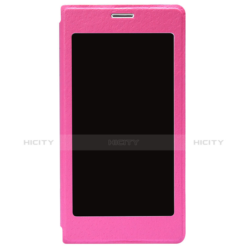 Cover Portafoglio In Pelle con Supporto per Samsung Galaxy S5 Duos Plus Rosa Caldo