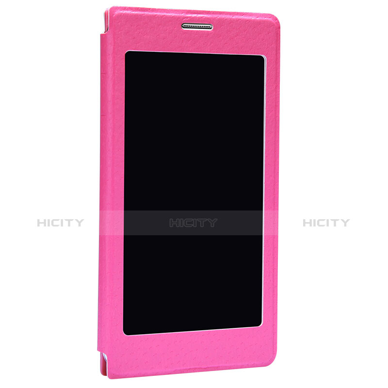 Cover Portafoglio In Pelle con Supporto per Samsung Galaxy S5 Duos Plus Rosa Caldo