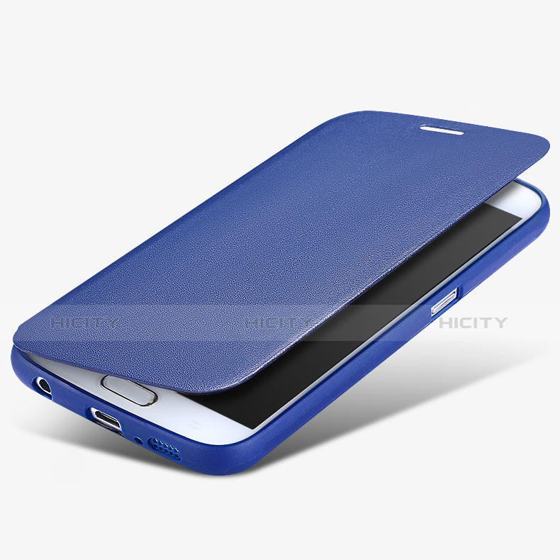 Cover Portafoglio In Pelle con Supporto per Samsung Galaxy S6 Duos SM-G920F G9200 Blu