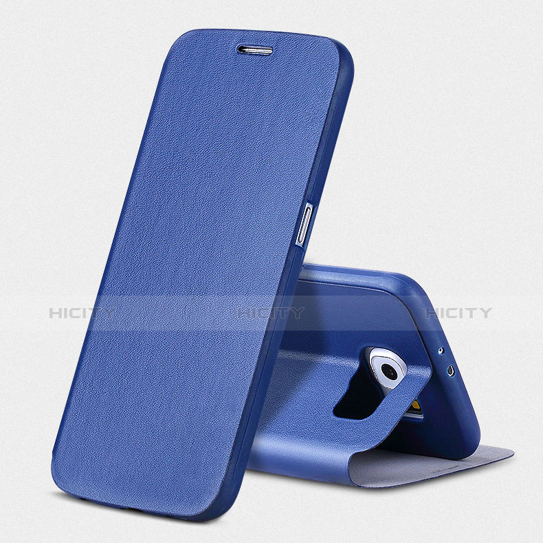 Cover Portafoglio In Pelle con Supporto per Samsung Galaxy S6 SM-G920 Blu