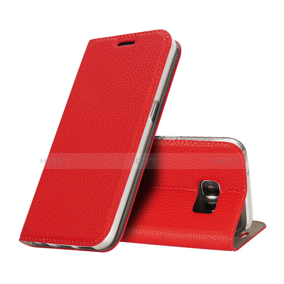 Cover Portafoglio In Pelle con Supporto per Samsung Galaxy S7 G930F G930FD Rosso