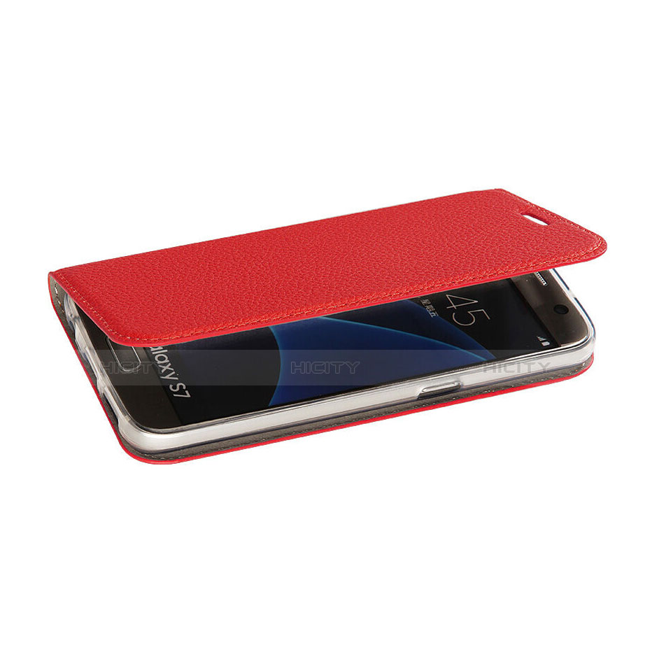 Cover Portafoglio In Pelle con Supporto per Samsung Galaxy S7 G930F G930FD Rosso