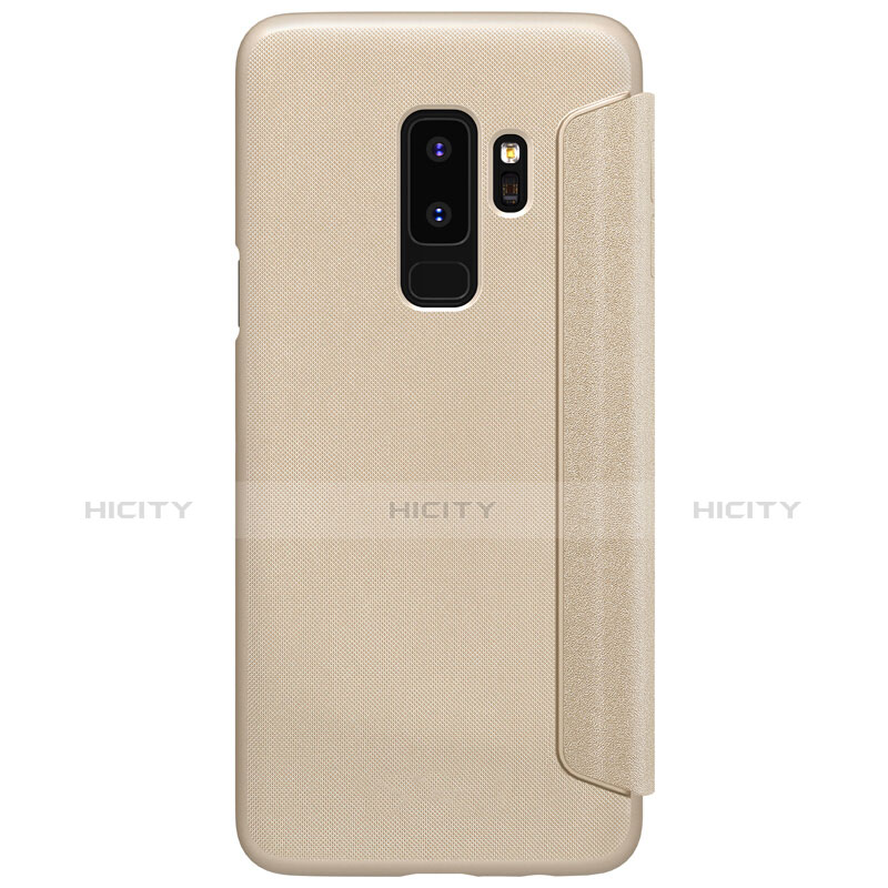 Cover Portafoglio In Pelle con Supporto per Samsung Galaxy S9 Plus Oro