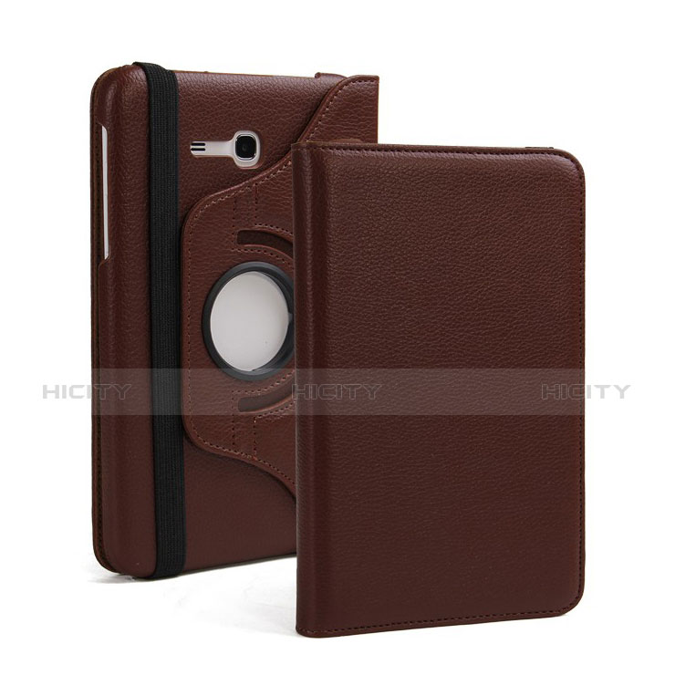 Cover Portafoglio In Pelle con Supporto per Samsung Galaxy Tab 3 Lite 7.0 T110 T113 Marrone