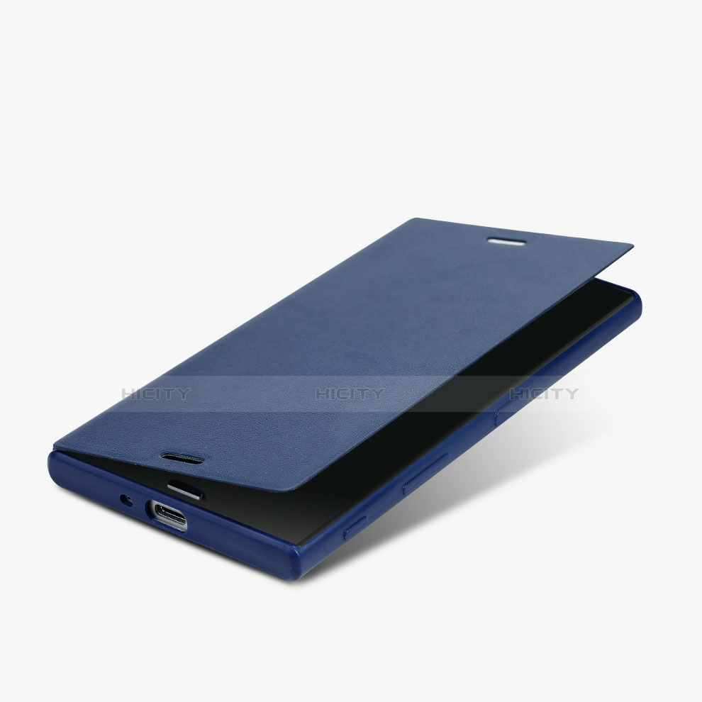 Cover Portafoglio In Pelle con Supporto per Sony Xperia XZ Blu