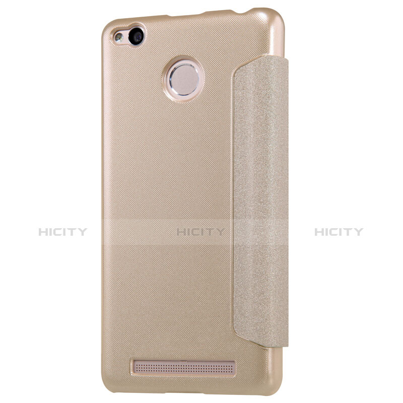 Cover Portafoglio In Pelle con Supporto per Xiaomi Redmi 3S Oro