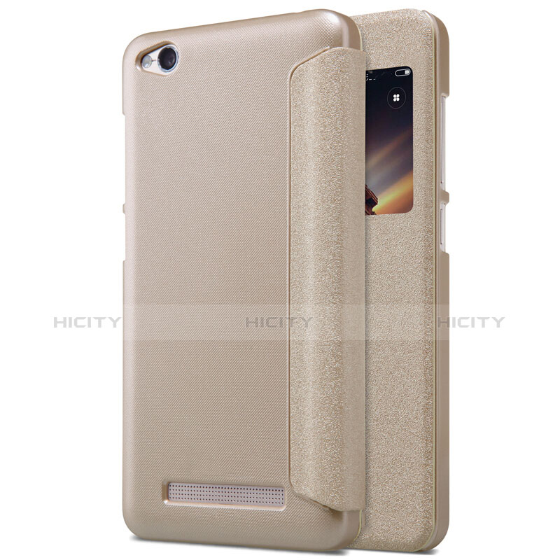 Cover Portafoglio In Pelle con Supporto per Xiaomi Redmi 4A Oro