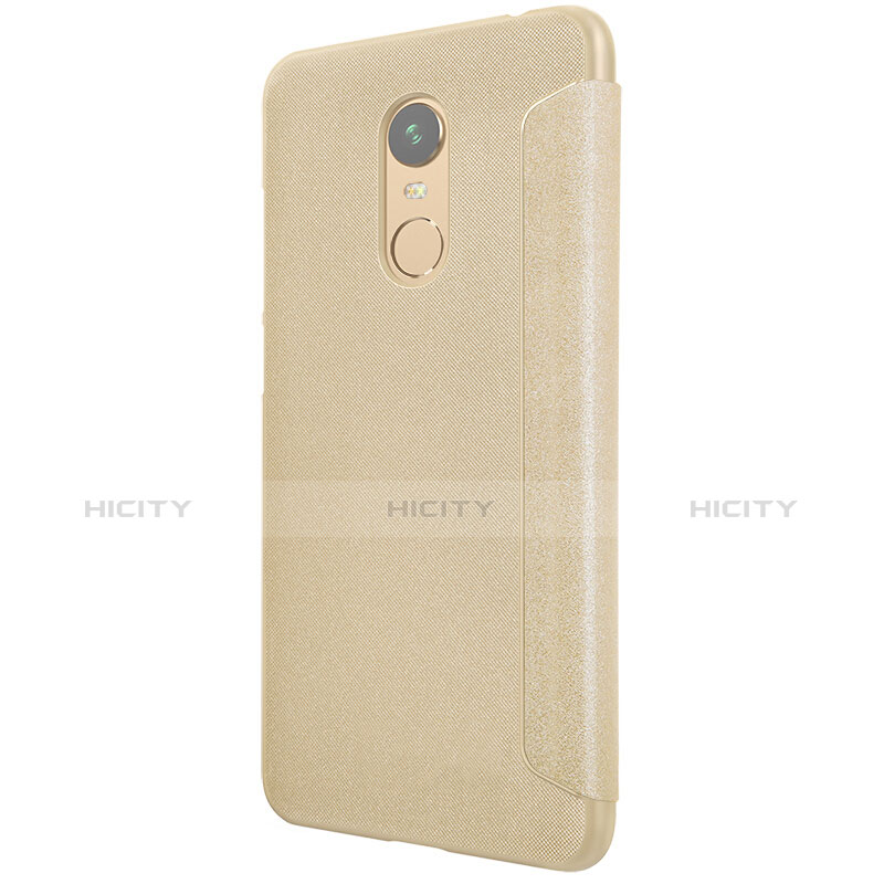 Cover Portafoglio In Pelle con Supporto per Xiaomi Redmi 5 Plus Oro