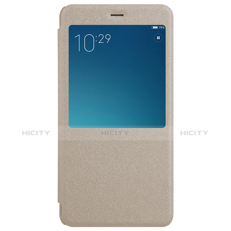 Cover Portafoglio In Pelle con Supporto per Xiaomi Redmi Note 4X High Edition Oro