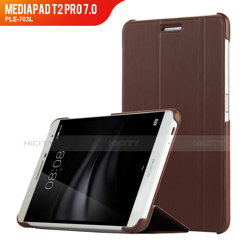 Cover Portafoglio In Pelle con Supporto R01 per Huawei MediaPad T2 Pro 7.0 PLE-703L Marrone