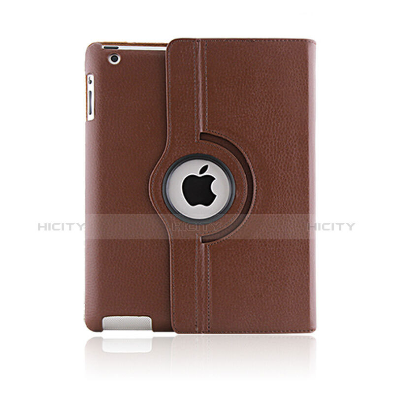 Cover Portafoglio In Pelle con Supporto Rotazione per Apple iPad 2 Marrone