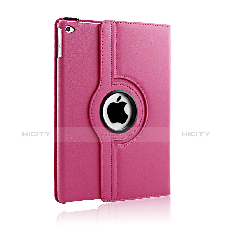Cover Portafoglio In Pelle con Supporto Rotazione per Apple iPad Air 2 Rosa Caldo