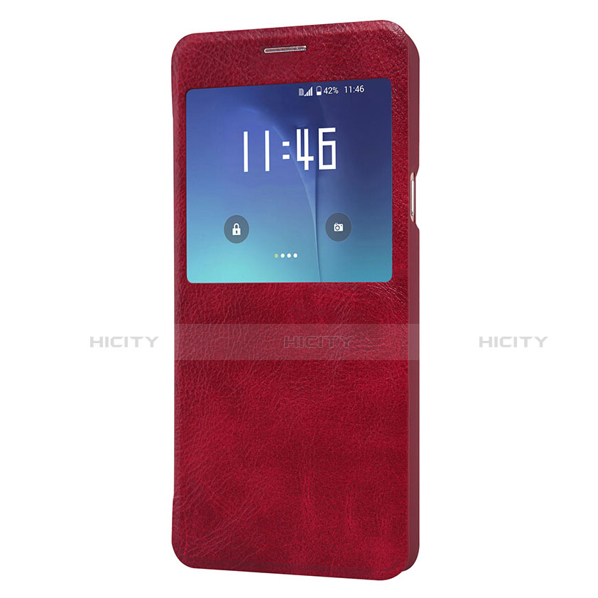 Cover Portafoglio In Pelle con Supporto U01 per Samsung Galaxy S7 Edge G935F Rosso
