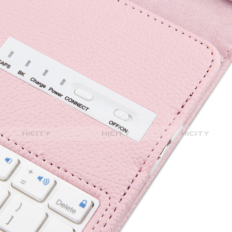 Cover Portafoglio In Pelle con Tastiera L01 per Huawei MediaPad M3 Lite 10.1 BAH-W09 Rosa