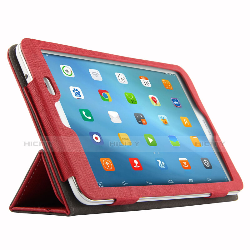 Cover Portafoglio In stoffa con Supporto per Huawei Mediapad T1 10 Pro T1-A21L T1-A23L Rosso