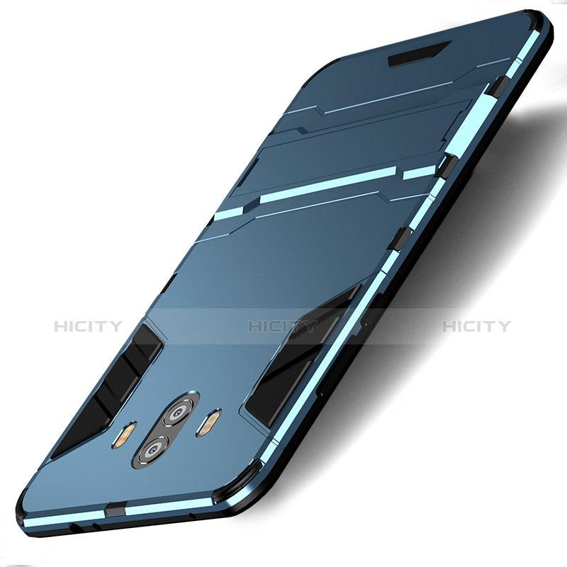 Cover Silicone e Plastica Opaca con Supporto per Huawei Mate 10 Blu