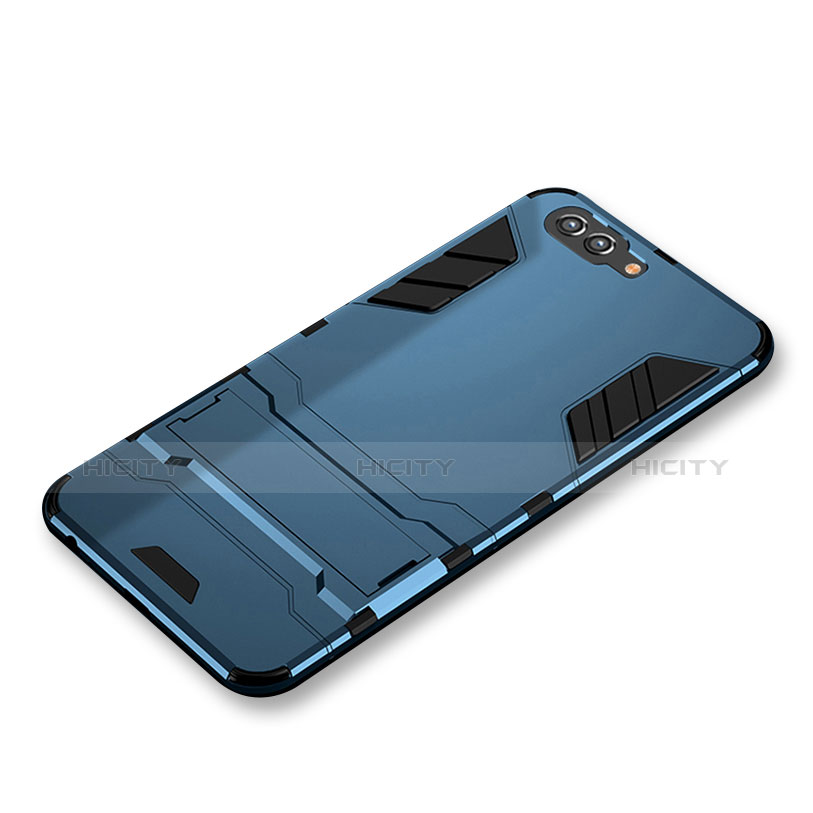 Cover Silicone e Plastica Opaca con Supporto per Huawei Nova 2S Blu